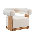 Cream wind single sofa 3d model