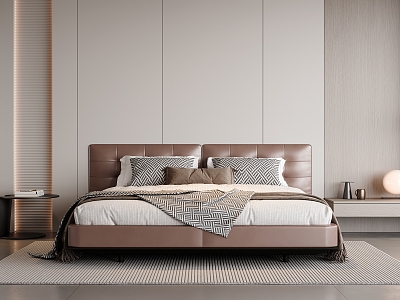 Modern Leather Double Bed model