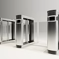Public Facilities Modern Stainless Steel Turnstiles With Glass Doors And Security Access