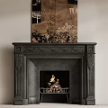 Middle ancient style fireplace 3d model