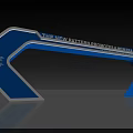 Blue Sports Center Archway with White Text THE NEW PATTERN SPORTS CENTER and Circular Logo