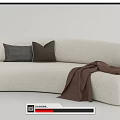 Modern Multiplayer Sofa Curved Sofa 3d model