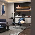 Modern Office Interior Design With Comfortable Sofa Coffee Table Desk Chair Large Windows And Skylight