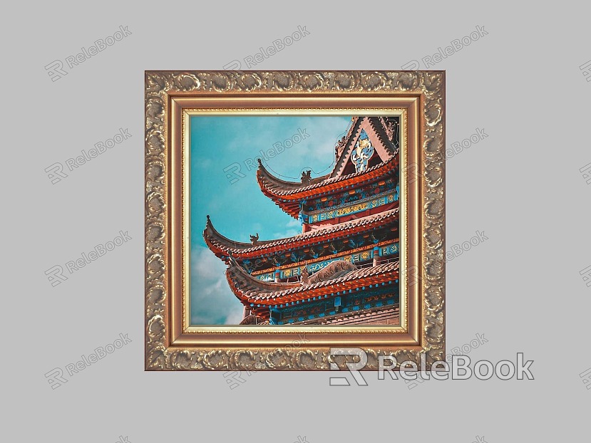 Picture Frame Oil Painting Hanging Painting Decorative Painting Classical Architecture Ceiling Wooden Frame Decorative Painting European Picture Frame European Picture Frame Classical Picture Frame model