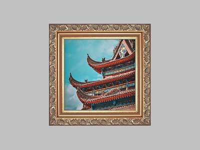 Picture Frame Oil Painting Hanging Painting Decorative Painting Classical Architecture Ceiling Wooden Frame Decorative Painting European Picture Frame European Picture Frame Classical Picture Frame model