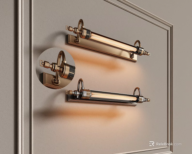 Modern Stylish Wall Sconces With Gold Metal Design And Warm Lighting Effect 3d model 