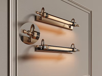 Modern Stylish Wall Sconces With Gold Metal Design And Warm Lighting Effect 3d model