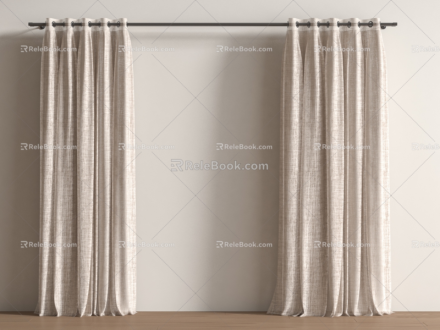 Curtain Screen Pleated Curtain 3d model