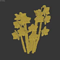 Elegant Golden Orchid Flowers With Bamboo Stems As Decorative Floral Art