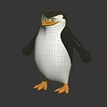 Cute Penguin Doll With Black And White Body Orange Beak Feet And Blue Eyes