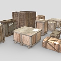 Wooden box express packing box carton wooden box 3d model