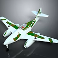 White Model Airplane With Green Brown Camouflage Twin Engine And Cross Insignia Design
