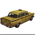Vintage Yellow Taxi With Classic Body Design And Taxi Sign On Roof