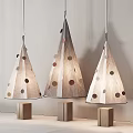 Christmas Tree Decorative Ornament Set With Black Green Beige White Wooden Polka Dot Minimalist Styles