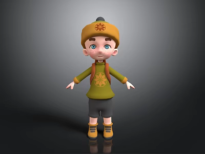 Children's Character Cartoon Image Cute Style Children Baby 3d model