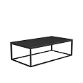 Modern Square Coffee Table Set with Marble Top and Metal Frame 3d model
