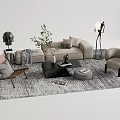 The Poliform sofa tea table combination 3d model