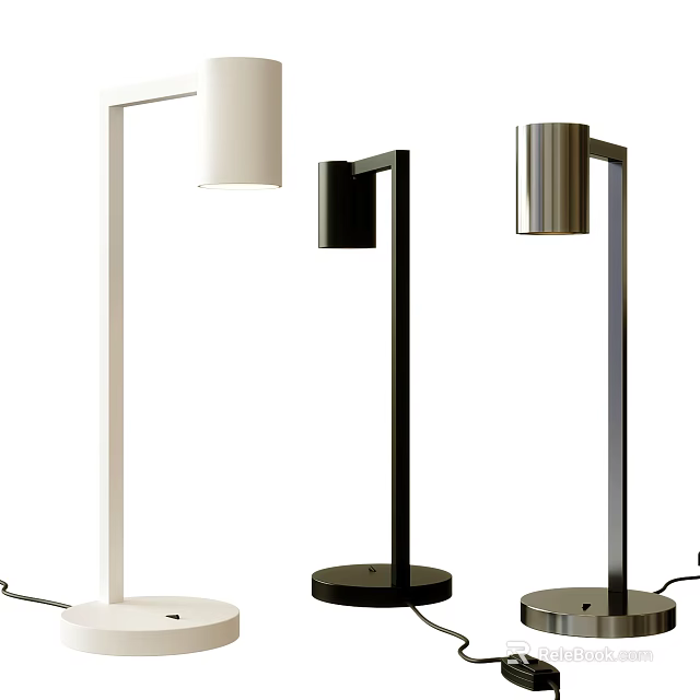 Three Modern Design Table Lamps in Different Colors for Home Decor 3d model 