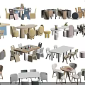 Various Modern Wooden Table And Chair Sets With Colorful Designs For Home Decor