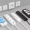Switch Panels And Power Strips Featuring Multiple Sockets In White Black Designs For Home Use