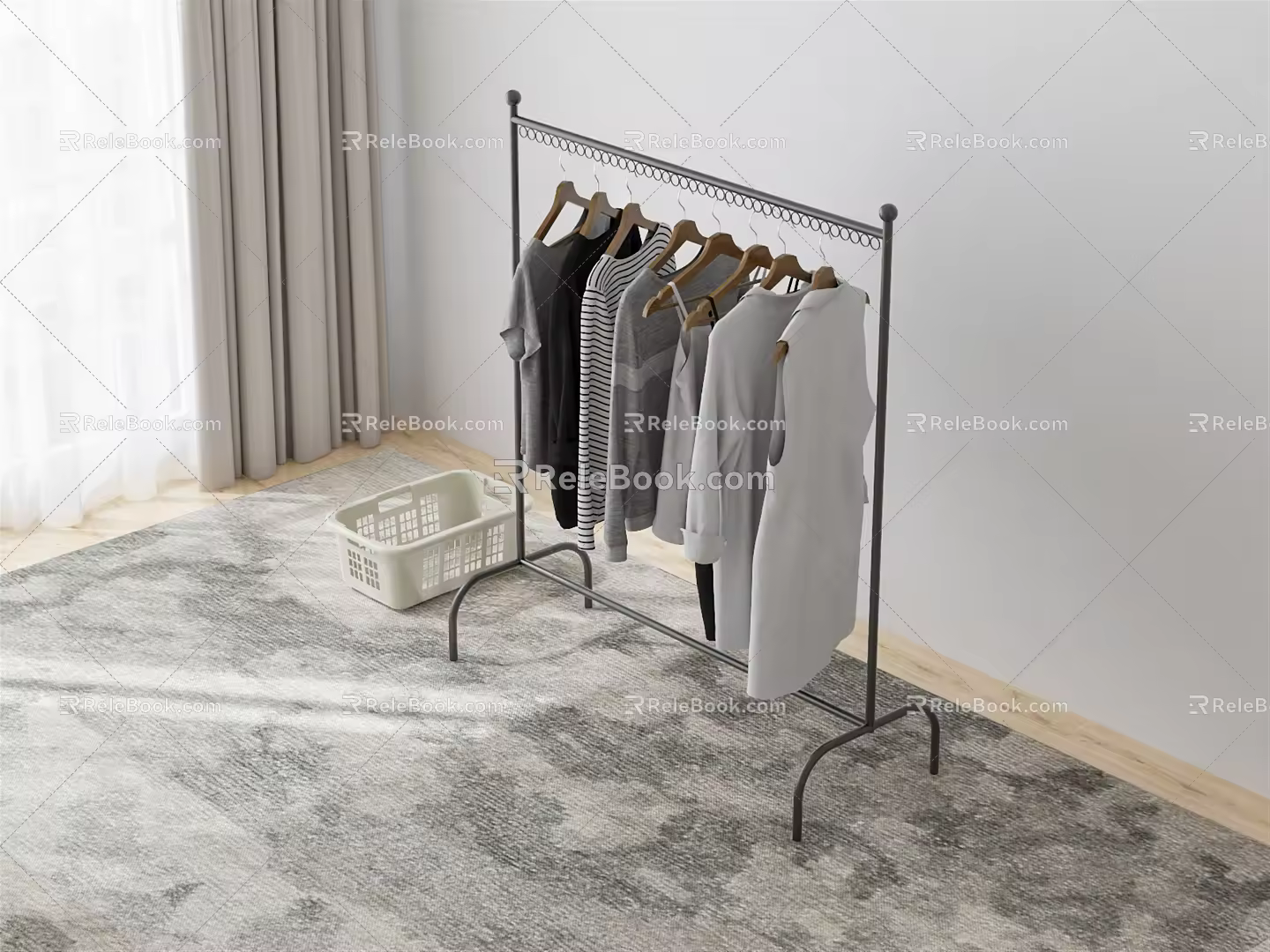 Modern Drying Rack Floor Drying Rack 3d model