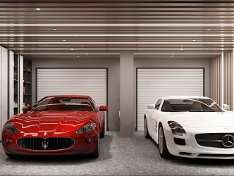 Modern Garage Villa Garage 3d model