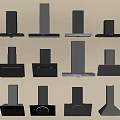 Modern Kitchen Range Hoods Various Styles And Metallic Finishes For Kitchens 3d model
