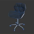 Modern Office Chair With Diamond Stitched Upholstery And Chrome Base With Swivel Wheels