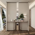 New Chinese-style Entrance Log Partition Entrance 3d model
