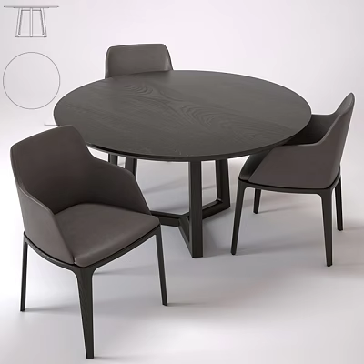 Table and chair combination 3d model