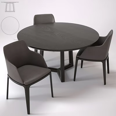 Table and chair combination 3d model Table and chair combination 3d model