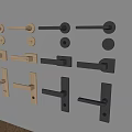 Various Lever Door Handles in Wooden and Black Metal Designs