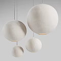Contemporary White Textured Spherical Pendant Lights In Multiple Sizes For Modern Interior Design 3d model