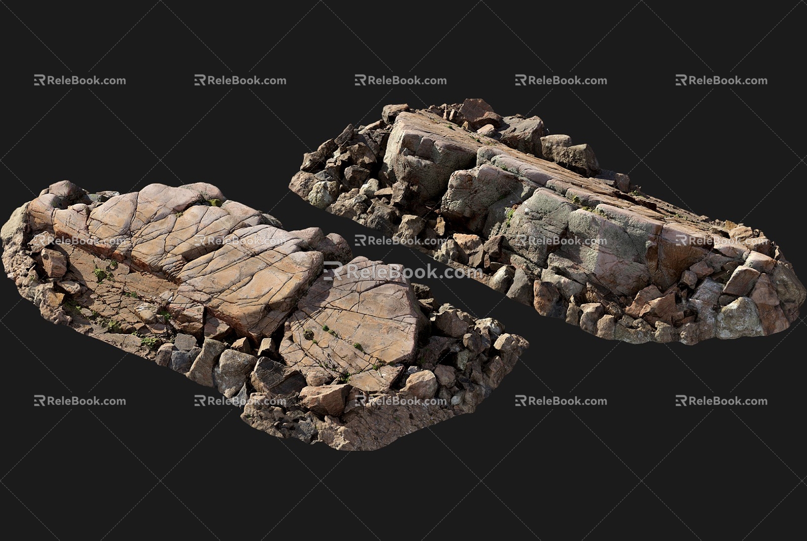 Modern Rock River Beach Rocks 3d model