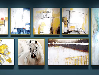 Modern abstract painting decorative hanging painting 3d model