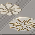 Modern Flower Shaped Ceiling Lights With Gold Frame And Decorative Patterns 3d model