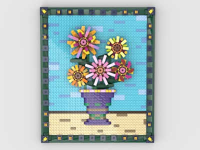 Lego toy blocks sunflower Van Gogh world famous painting decorative painting 3d model