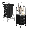 Modern Bathroom Accessories Setup With Vanity Sink Faucet Storage Cabinets And Toiletries