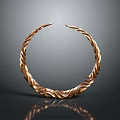 Golden Twisted Collar Fashion Accessory With Spiral Pattern And Metallic Design