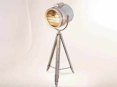 Modern Industrial Metal Floor Lamp With Tripod Stand And Adjustable Lampshade 3d model