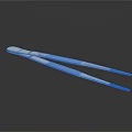 Metal Tweezers With Textured Grip And Slender Design On Reflective Black Surface