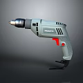 PRAXITE Handheld Electric Drill With Gray Body And Red Power Button