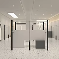Modern Minimalist Clothing Store Interior With Metal Racks Mirrors And White Speckled Flooring