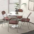 Modern Bar Metal Folding Table and Chair Combination Bar and Chair 3d model