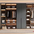 Modern Stylish Wardrobe Interior With Storage Shelves Hanging Space And Accessories