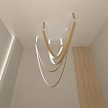 Contemporary Abstract Chandelier Design With Curved Metal Structures In Modern Interior Space