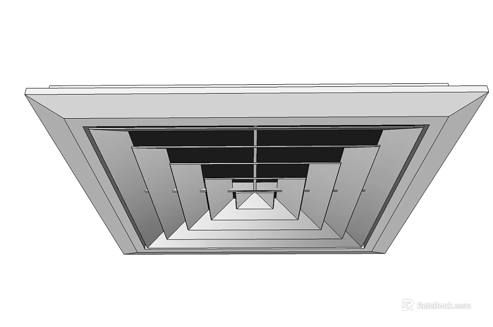 Modern Air Conditioner Vent Design With Ceiling Mounted Grille Structure For Efficient Airflow 3d model 