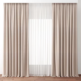 Modern Curtain Fabric Curtain 3d model