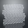 White Modern Decorative Panel With Geometric Interlaced Pattern And Reflective Surface