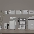 Office Appliances Including Multiple Models For Modern Workplace Setup 3d model